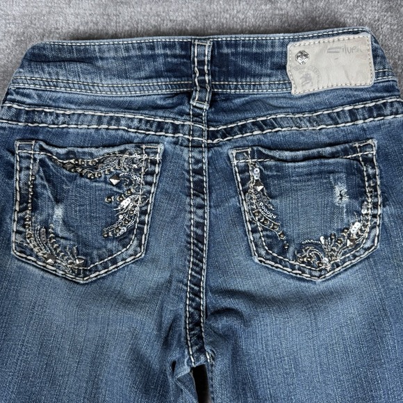 Silver Jeans Women's 26x32 (Fits 27x28) Blue Denim Stretch Suki Distressed - Picture 1 of 12